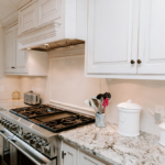 Marble Countertops and Bright White Backsplash